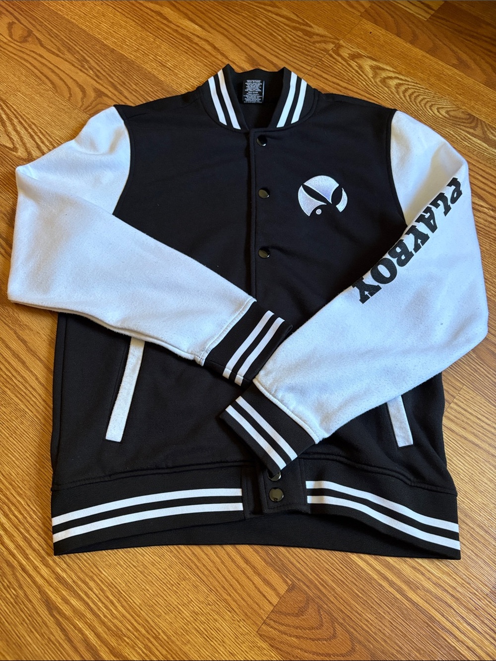 Playboy Black & White Varsity Jacket with Logo
